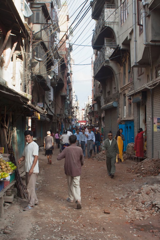 02-Chhetrapati street, an important, but unpaved street.jpg - Chhetrapati street, an important, but unpaved street